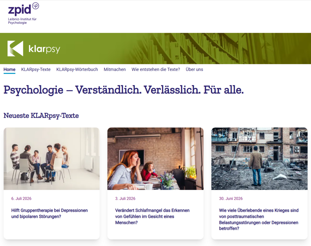 Screenshot klarpsy.de